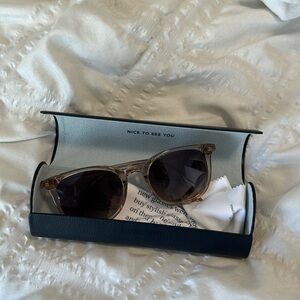 Warby Parker Durand light pink frame sunglasses